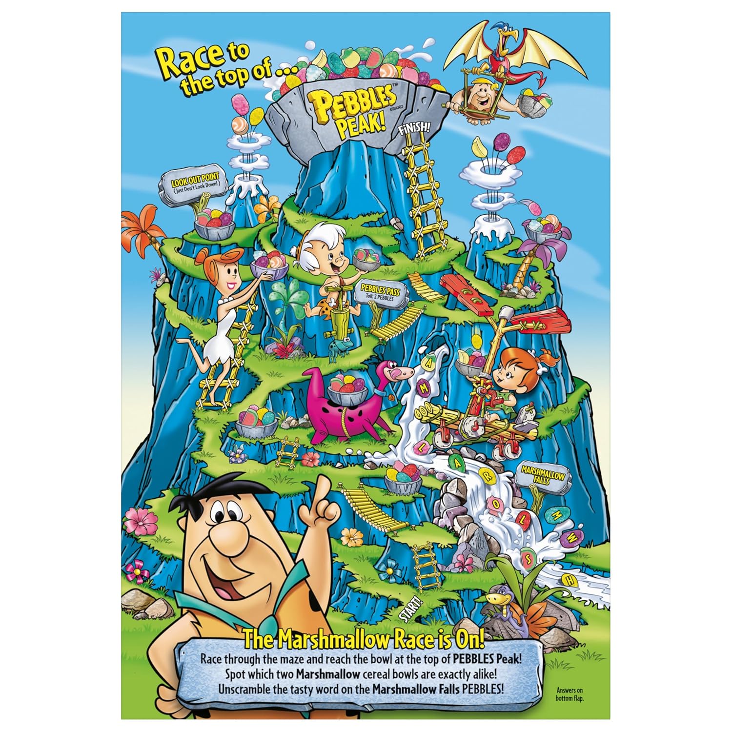 Post Fruity PEBBLES Marshmallow Cereal – Kids Room Snack Cereal with Marshmallows 18 oz