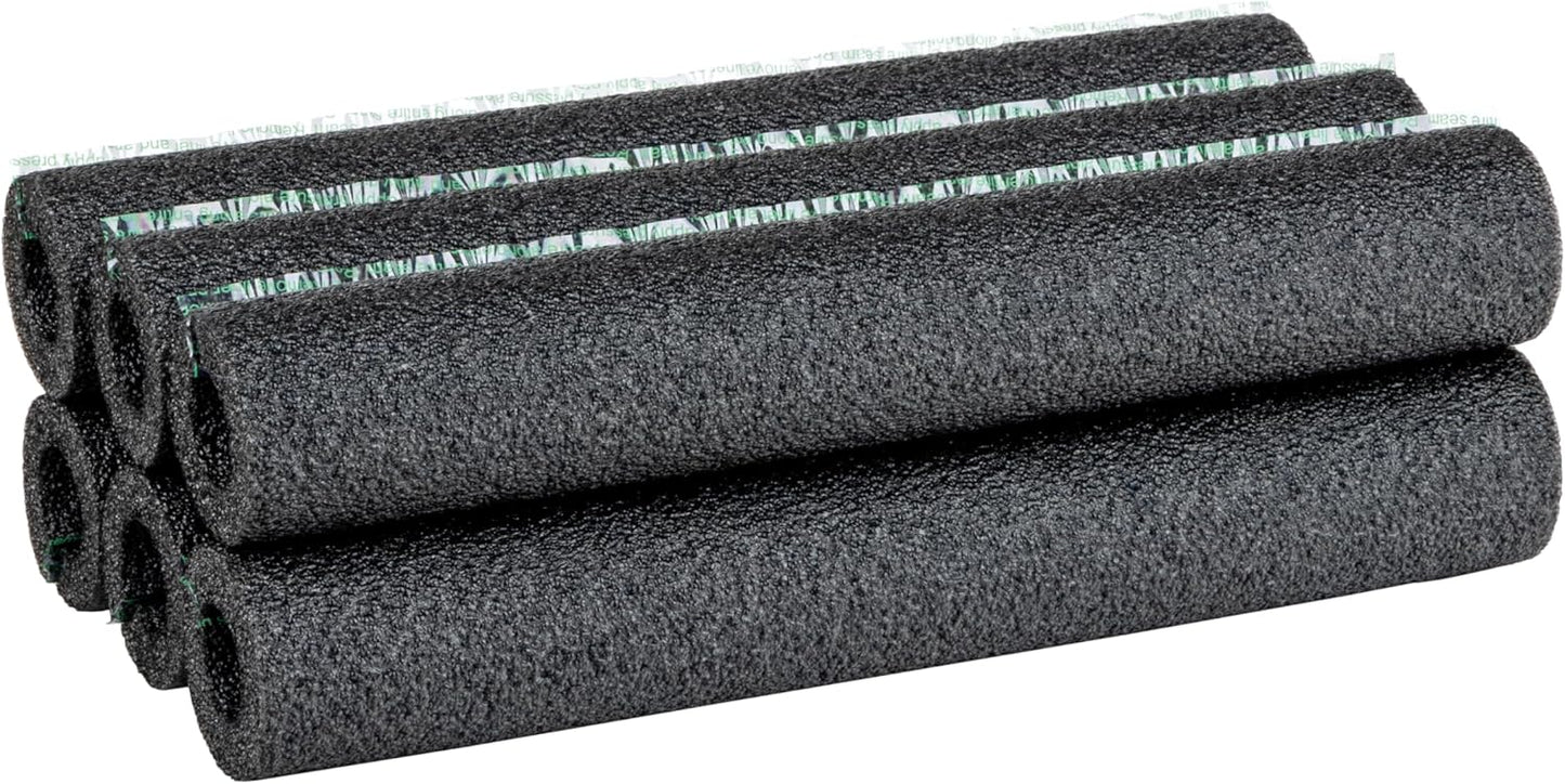 pre-slit foam tube that opens like a clamshell for fast wrap-around installation