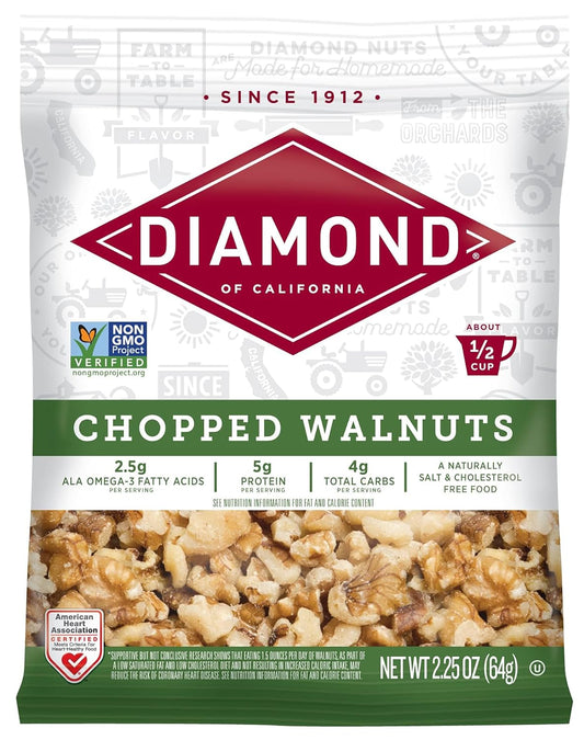 raw, unseasoned chopped walnuts ready to use straight from the bag