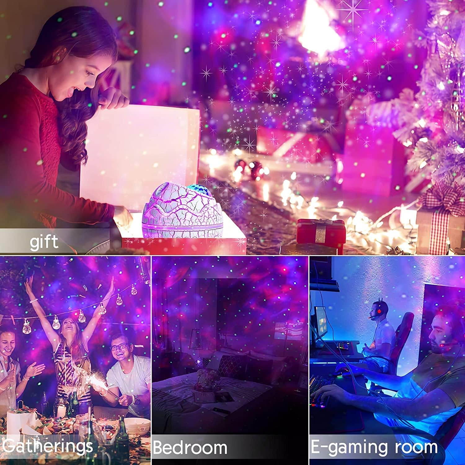 Starlux Galaxy Night Light Projector – Christmas Gift for Kids and Teens, Star Ceiling Light with Music