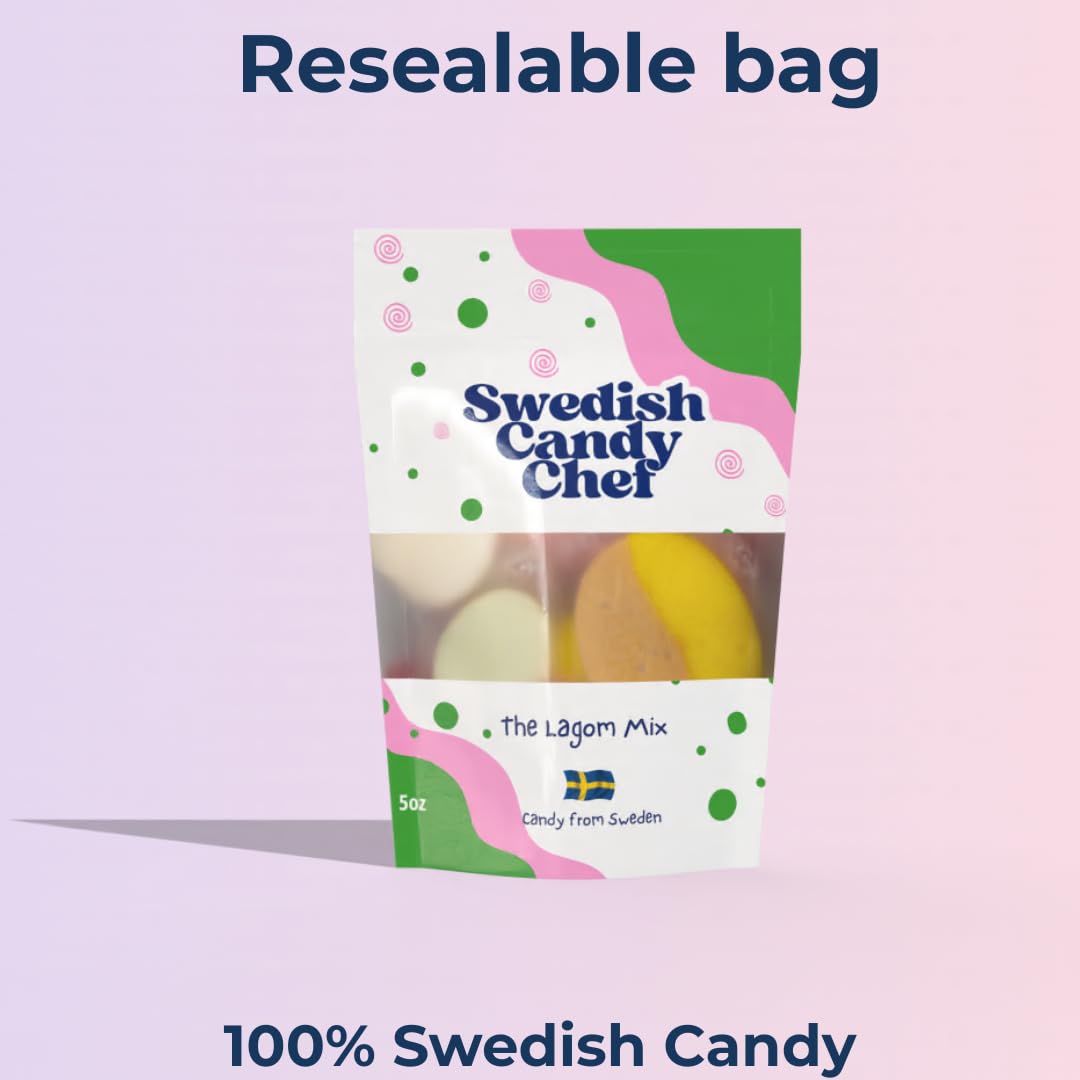 Swedish Candy Chef Lagom Mix - Classroom and Playdate Snack, Hand-Packed Swedish Candy Variety for Kids 5oz
