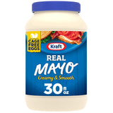 Kraft Real Mayo Creamy & Smooth Mayonnaise for Backyard Gatherings and Creamy Coleslaw Bases, 30 fl oz Jar