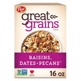 Post Great Grains Raisins Dates Pecans Cereal – No Artificial Colors Whole Grain Breakfast for Mindful Eating, 16 oz