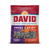 DAVID Sunflower Seeds Sweet and Spicy – Picnic and Patio Snack, 5.25 oz Jumbo Roasted Bag for Fresh-Air Eating