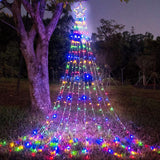 FUNIAO Heavy Duty Outdoor Christmas Lights, Waterproof Waterfall Star String Lights 11.5ft for Eaves, Garden Tree and Walkway