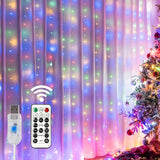 HOME LIGHTING RGB Curtain Lights for Backyard – Durable Outdoor String Lighting with Remote and Timer