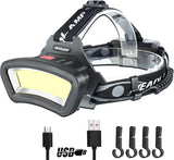 DARKBEAM USB Rechargeable Headlamp – Wide COB Floodlight for Home Renovations, Attic Work and Crawl Space Repairs