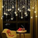 LED Curtain Lights, Bendable Copper Wire Snowflake Curtain, DIY Home Accent for Reading Nook and Window, 8 Mode Indoor Light with Remote Control