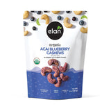 Elan Organic Acai Blueberry Cashews – Holistic Pantry Staple Paired with Daily Vitamins, 5.3 oz USDA Organic Glazed Cashews