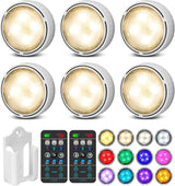 LuminAura Battery Operated Night Light – Auto Shutoff Timer LED for Bathroom and Nursery, 6 Pack