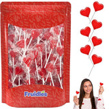 Fruidles Mini Heart Lollipops – Affordable Valentine's Day Gift for Boyfriend and Girlfriend, Bulk Strawberry Candy