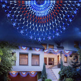 HYH 420 LED American Flag Lights – Weatherproof Outdoor Christmas and Veterans Day Yard Decoration, Net Mesh Design