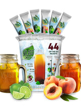 Klass Sugar-Free Iced Tea Sticks - 5 Calorie Single-Serve Powder for Office Desks, Commutes, and Distraction-Free Focus Sessions (44 Count)