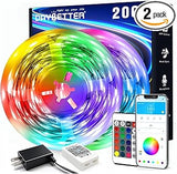 DAYBETTER 200ft Color Changing LED Strip Lights – Modern Interior Accent Lighting for Media Wall, Staircase and Party Space
