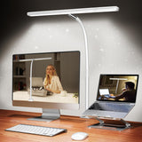 Aesthetic Desk Lamp for Bedroom Decor – 17-Inch LED Bar Light with Brushed Aluminum Finish and Gooseneck