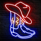 Kavaas Cowboy Boot Neon Sign – Stocking Stuffer and Holiday Gift for Western Fans, Lightweight Wall and Window Sign for Apartments