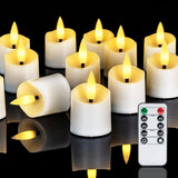 Homemory Remote Control Votive Candles Set of 12 – Smokeless Battery Tea Lights for Safe Holiday Greenery, Mantel and Christmas Display Decorating