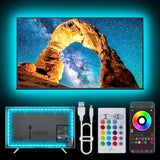 Maylit RGB TV Light Strip – Holiday Gift for Gamers and Movie Lovers, 20ft Bluetooth LED for 32-80 Inch TVs
