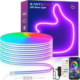 LotusLamp Kids Birthday Party Neon Light, Music Sync RGB Rope Light for Playroom Decoration with Remote Control