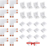 JACKYLED No-Solder LED Strip Connectors for Dorm Room and Apartment RGB Setups, Tool-Free and Worry-Free