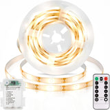 echosari Tape Light 3.3ft Battery – Low-Voltage 3V Accent Lighting Around Pets and Children, Warm White, Remote Dimmable