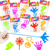 Preschool Halloween Party Favors for Kids – 28 PCS Sticky Stretchy Toys in 5 Shapes and 5 Colors for Classroom Rewards and Goody Bags