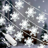 Lakumu 20FT Snowflake String Lights Battery Powered Smoke Free Pet Friendly Indoor Lighting for Mantel and Shelves