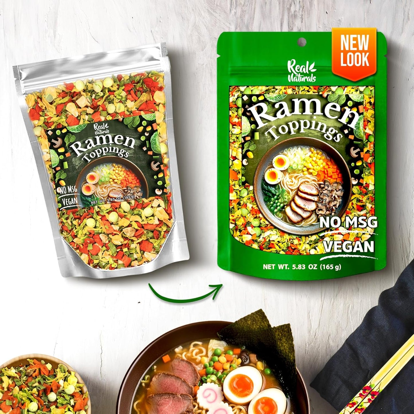 VeggieRush Dehydrated Ramen Toppings – Compact Vegetable Pack for Hiking and Emergency Kits