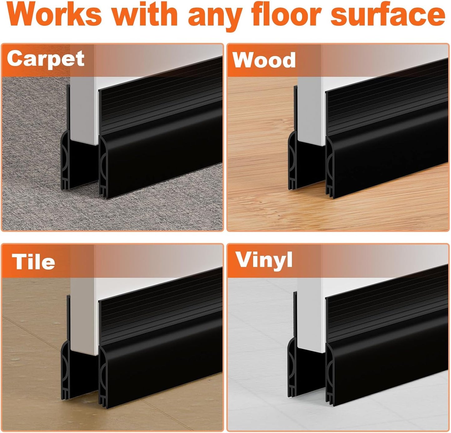 VibraGate Weather Stripping Door Seal – Intentional Home Under-Door Strip, Simple Cut-to-Size Design