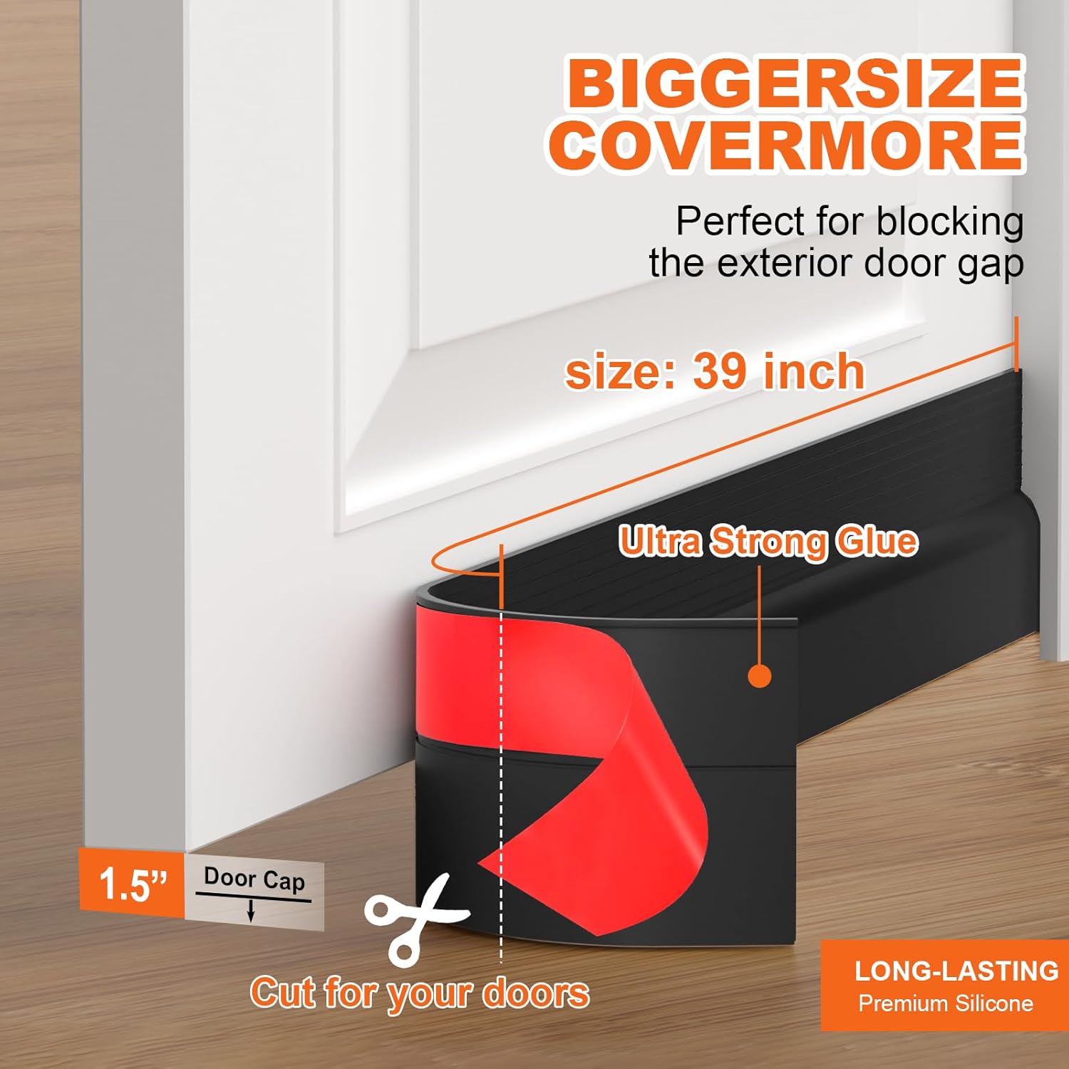 VibraGate Weather Stripping Door Seal – Intentional Home Under-Door Strip, Simple Cut-to-Size Design