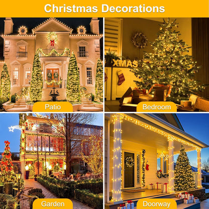 Warm White String Lights for Reading Nook and Holiday Decor, Dimmable 8 Mode Indoor Fairy Lights
